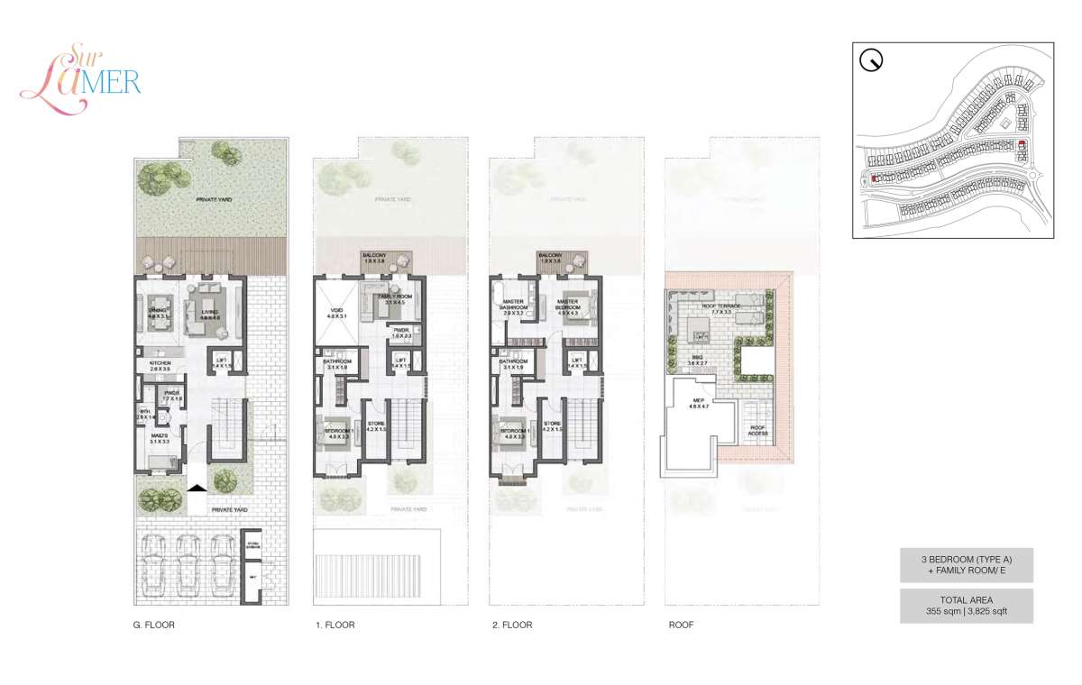 3 Bedroom Type A, Size 3825 sq.ft - Sur La Mer